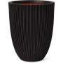 Vase Élégant Groove Noir 46x58 cm - CAPI EUROPE