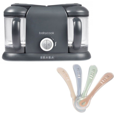 Pack Babycook Duo BEABA avec Cuillères en Silicone 1er Âge