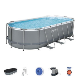 Kit Piscine Hors Sol Tubulaire BESTWAY Steel Pro Max - Ovale 549 x 274 x 122 cm