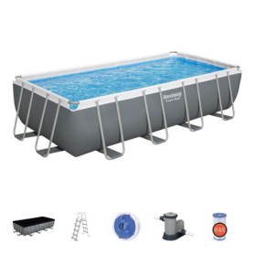 Piscine Hors-sol Rectangulaire Bestway Power Steel 549x274 cm avec Épurateur et Échelle