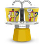 Set Cafetière Italienne Mini-Express Lichtenstein avec 2 Tasses Jaunes