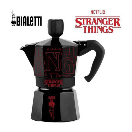 Cafetière Italienne Bialetti Moka Express Stranger Things - 6 Tasses Noir/Rouge