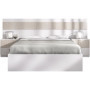 Lit adulte design avec chevets intégrés - 160 x 200 cm - Blanc et Bois