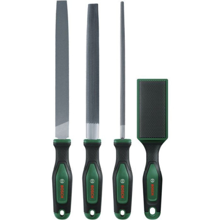 Set de limes à métaux Bosch 200 mm avec brosse - 4 pièces