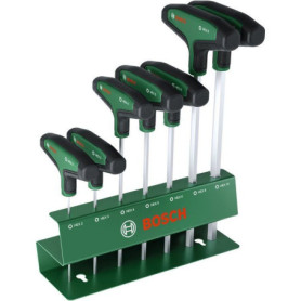 Jeu de 7 tournevis hexagonaux avec poignée en T - BOSCH