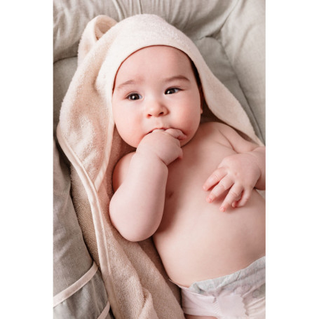 Drap de bain XXL Parent/Bébé CANDIDE - Écru 100x100 cm