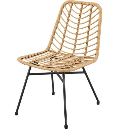 Lot de 2 chaises de jardin KOMODO en imitation rotin naturel