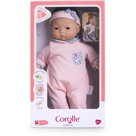 Poupon Bébé Calin Mila - 30 cm avec Pyjama Rose