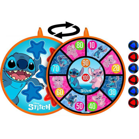 Cible Double Face Stitch avec Balles Fléchettes - Disney - 36 cm