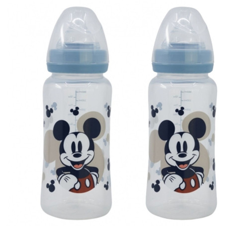 Lot de 2 biberons Mickey Mouse - Disney Baby - 360 ml avec tétines silicone