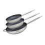Set de 3 poêles à induction ELO en inox 18/10 - Ø 24, 28 et 32 cm