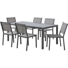 Ensemble de Jardin Moderne en Aluminium pour 6 Personnes
