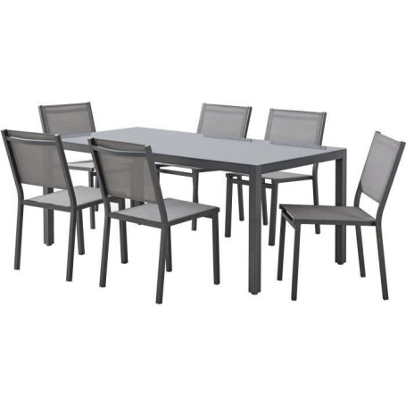 Ensemble de Jardin Moderne en Aluminium pour 6 Personnes