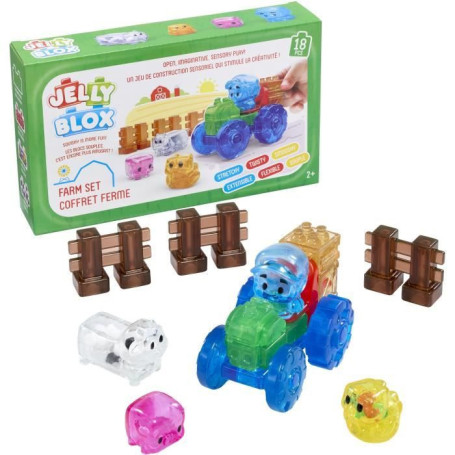Coffret Ferme Jelly Blox - Jeu de Construction Souple pour Enfants