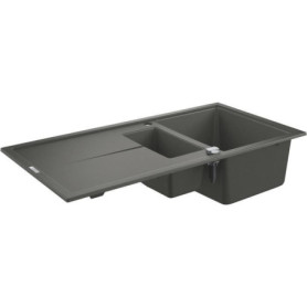 Evier composite GROHE K400 avec égouttoir - 1000 x 500 mm - Gris granite