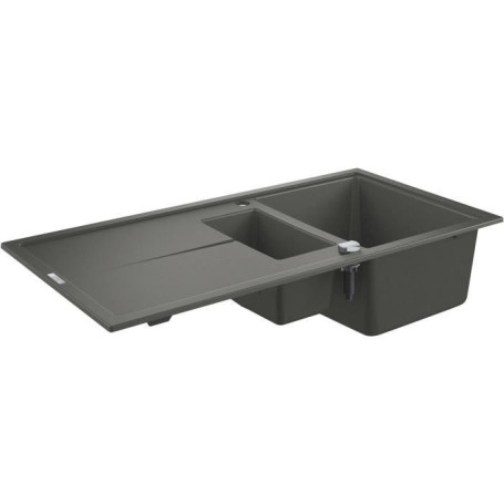 Evier composite GROHE K400 avec égouttoir - 1000 x 500 mm - Gris granite