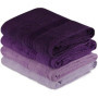 Ensemble de 4 serviettes de bain en coton violet - 70 x 140 cm