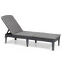 Chaise Longue JAIPUR en Résine Imitation Rotin - Gris Graphite avec Dossier Réglable