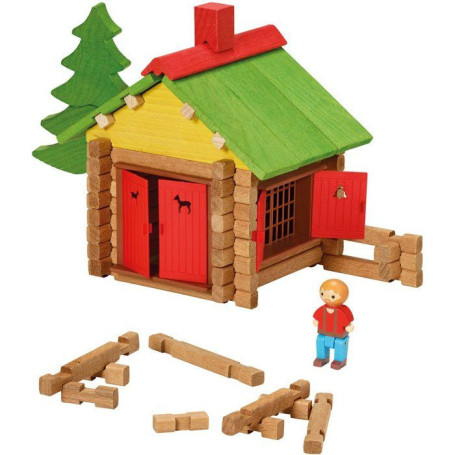 Chalet en Bois Jeujura - Jeu de Construction 95 Pièces pour Enfants