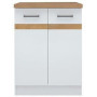 Meuble Bas de Cuisine JUNONA 60 cm - 2 Portes - Blanc Brillant