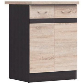 Meuble Bas de Cuisine JUNONA 60 cm - 2 Portes en Chêne Sonoma