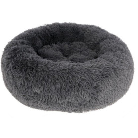 Corbeille Moelleuse Fluffy pour Chiens et Chats - Ø76 cm - Gris