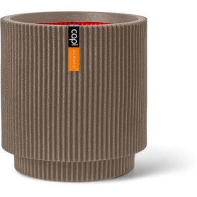 Vase Cylindrique Groove NL en Chaud Taupe - CAPI EUROPE