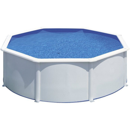 Kit Piscine Hors Sol Acier Ronde GRE Ø370 x 122 cm avec Filtre et Échelle