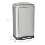 Poubelle à Pédale GREENWICH 40L en Inox Brossé