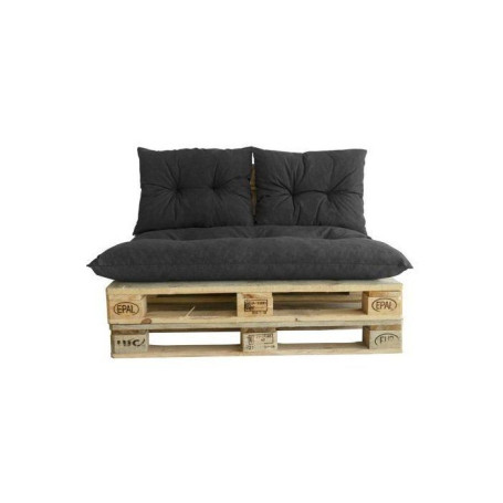 Kit Palette Classic Ardoise avec Matelas et Coussins Dossier