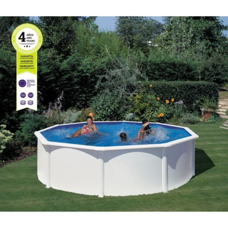 Kit Piscine Hors Sol Acier Ronde Ø480 cm avec Filtre et Échelle