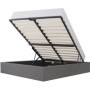 Lit coffre ECLIPSE 140x190 cm en tissu gris clair avec sommier