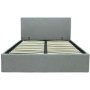 Lit Coffre Adulte MARTIN - 140x190 cm - Gris Clair avec Sommier à Lattes