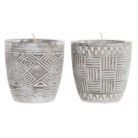 Bougie DKD Home Decor Bois Cire (15 x 15 x 15 cm) (2 Unités) 56,99 €