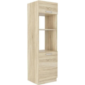 Meuble colonne four 2 portes battantes en chêne sonoma - 60 cm