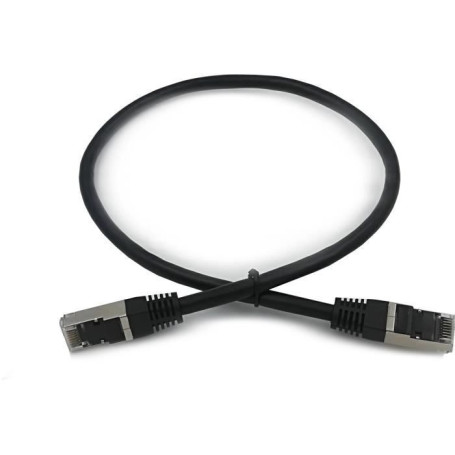 Câble RJ45 Blindé Cat.6 - LINEAIRE - 0,5m Noir