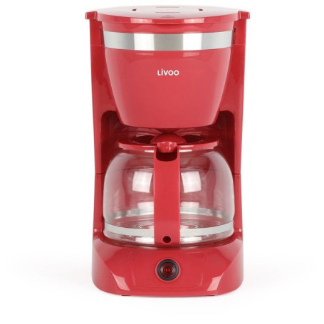 Cafetière Électrique Rouge LIVOO 800W 12 Tasses