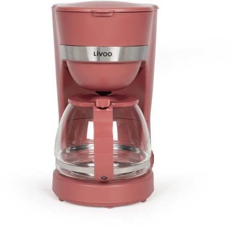 Cafetière Électrique Rouge Chili LIVOO DOD200RC - 1,25 L pour 10 à 12 Tasses