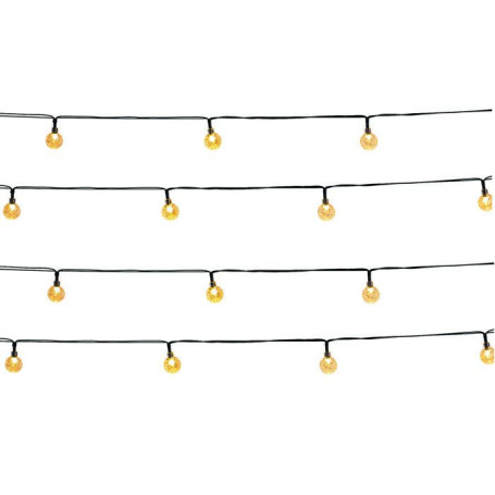 Guirlande Solaire Lumineuse Festy White - 20 Globes LED Blanc Chaud - 5,8 m