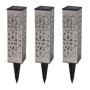Lot de 3 Balises Solaires LUMISKY en Inox - Éclairage Jardin LED Blanc Chaud