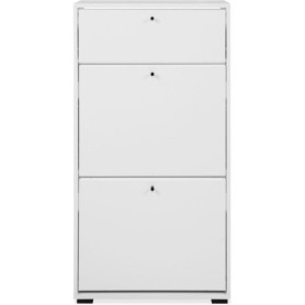 Meuble à chaussures LÜNEBURG - Blanc - 12 paires - Design élégant