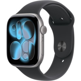 Apple Watch Series 11 GPS 46mm - Boîtier Aluminium Space Grey avec Bracelet Sport Noir