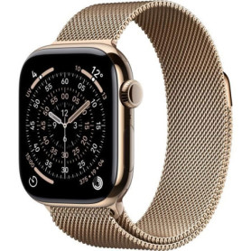 Apple Watch Series 11 GPS + Cellular 42mm - Boîtier en Titane Doré avec Bracelet Milanese Doré