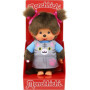 Peluche Monchhichi Salopette Chat Rose - 20 cm