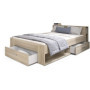 Lit adulte Oxygene 140 x 190 cm en chêne Kronberg avec rangement