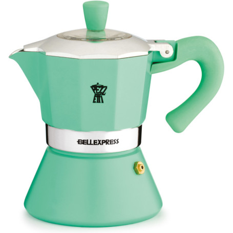 Cafetière Italienne PEZZETTI BELLEXPRESS 6 Tasses Aluminium Turquoise