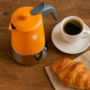 Cafetière Italienne PEZZETTI STEELEXPRESS en Acier Inoxydable - 4 Tasses - Orange