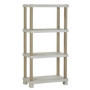 Étagère pratique 4 étagères en plastique beige - 70 x 45 x 141 cm