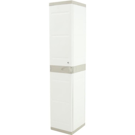 Armoire haute vestiaire PLASTIKEN - 1 porte blanche pour rangement