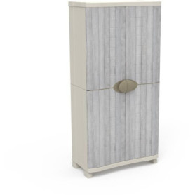 Armoire Space-Saver 90 cm avec 4 étagères - Blanc et Gris